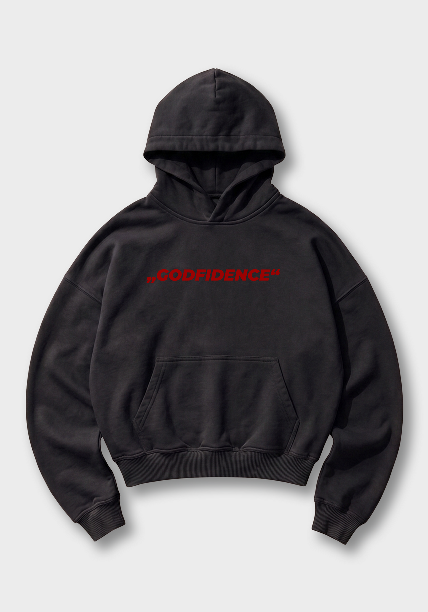 Godfidence Oversized Hoodie - Black Front (Designed)