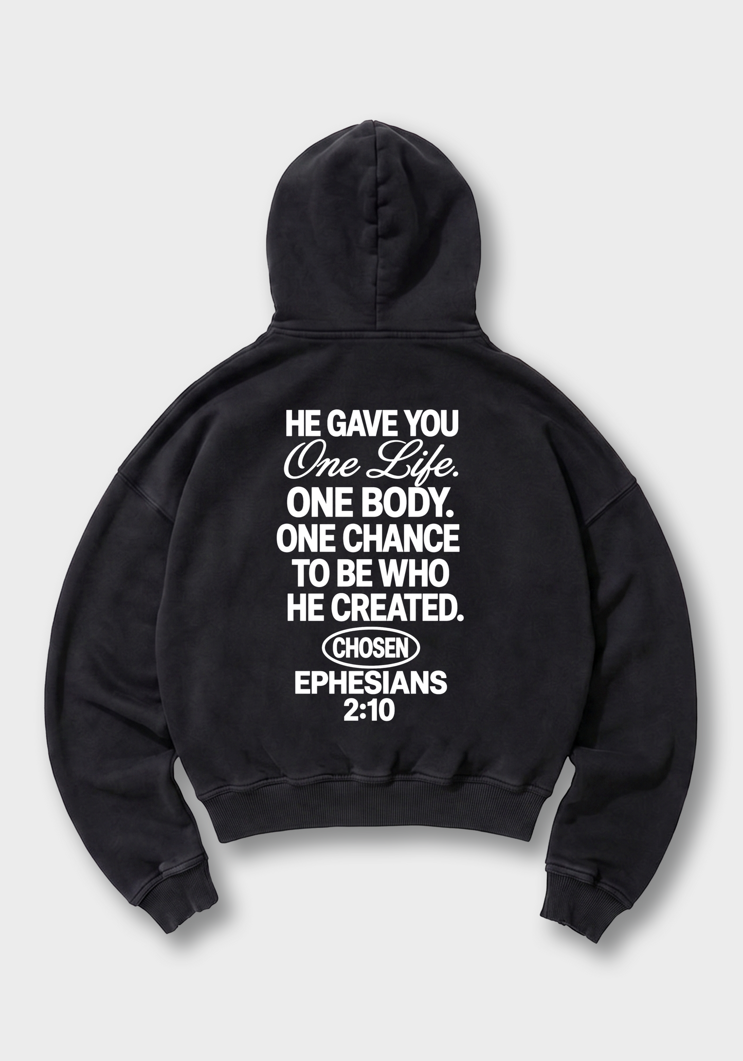 He gave you one Life Oversized Hoodie - Black Back (Designed)