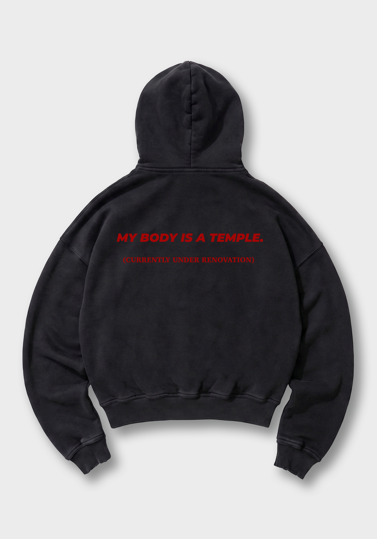 My body is a Temple Oversized Hoodie - Black Back (Designed)
