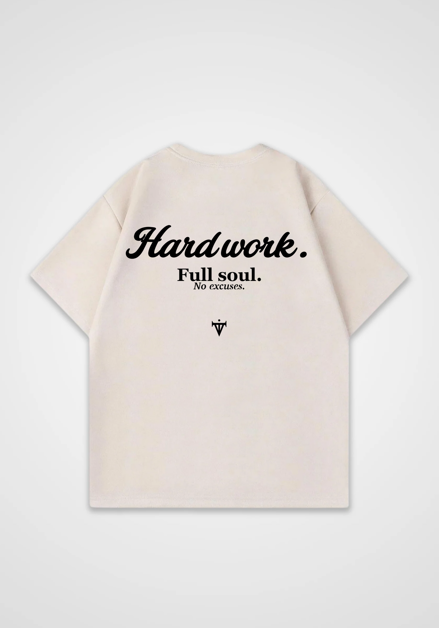 Hard work Oversized Shirt - Beige Back (Designed)