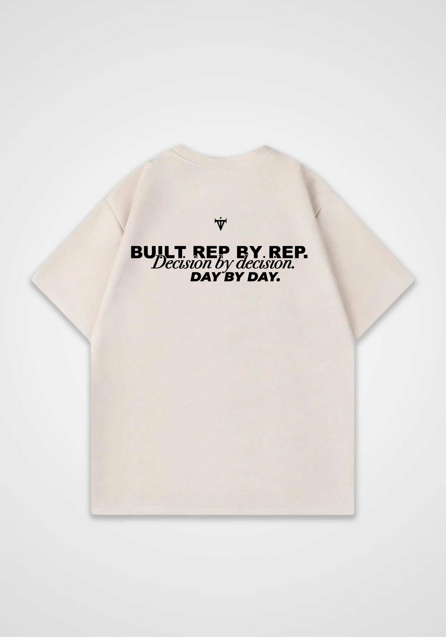 Built rep by rep Oversized Shirt - Beige Back (Designed)