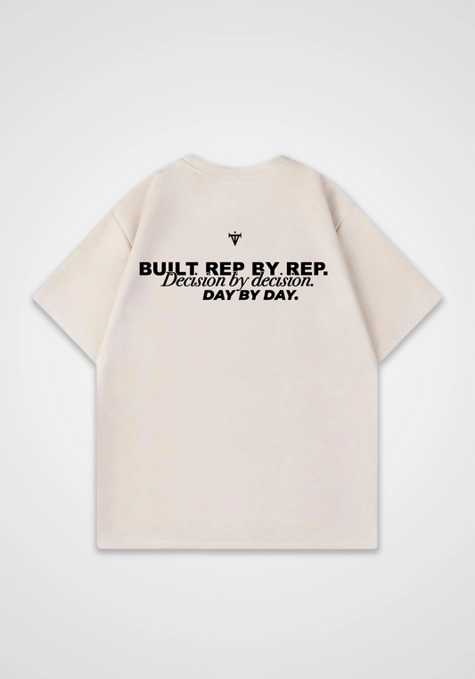 Built rep by rep Oversized Shirt - Beige Back (Designed)