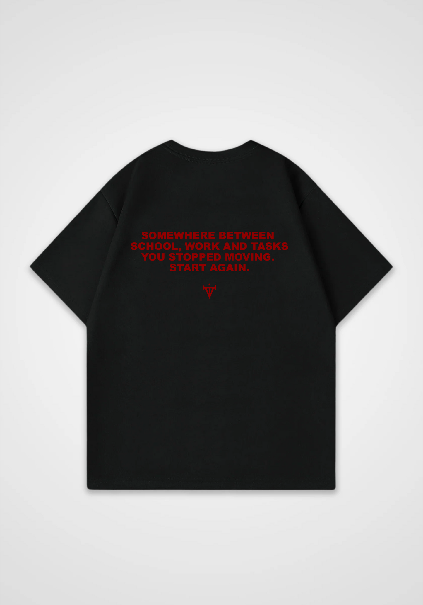 Start again Oversized Shirt - Black Back (Designed)