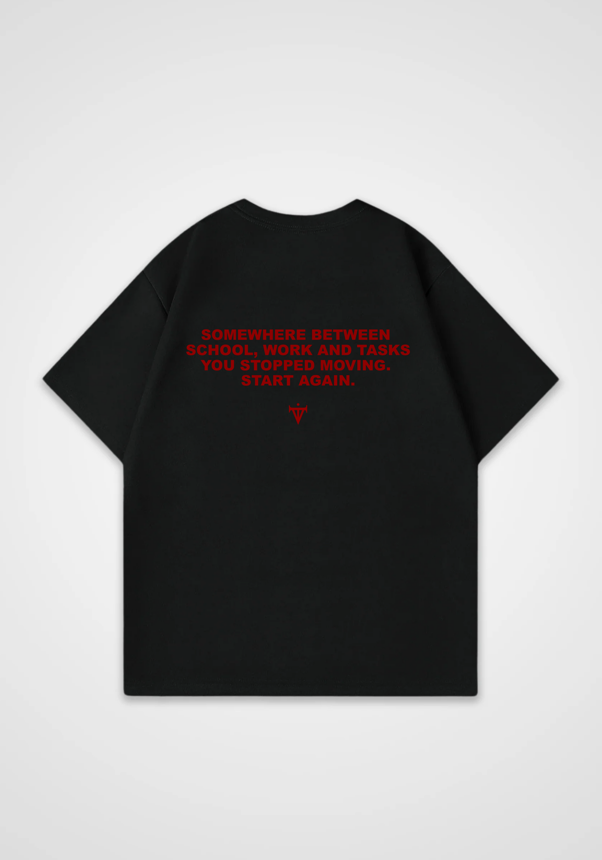 Start again Oversized Shirt - Black Back (Designed)