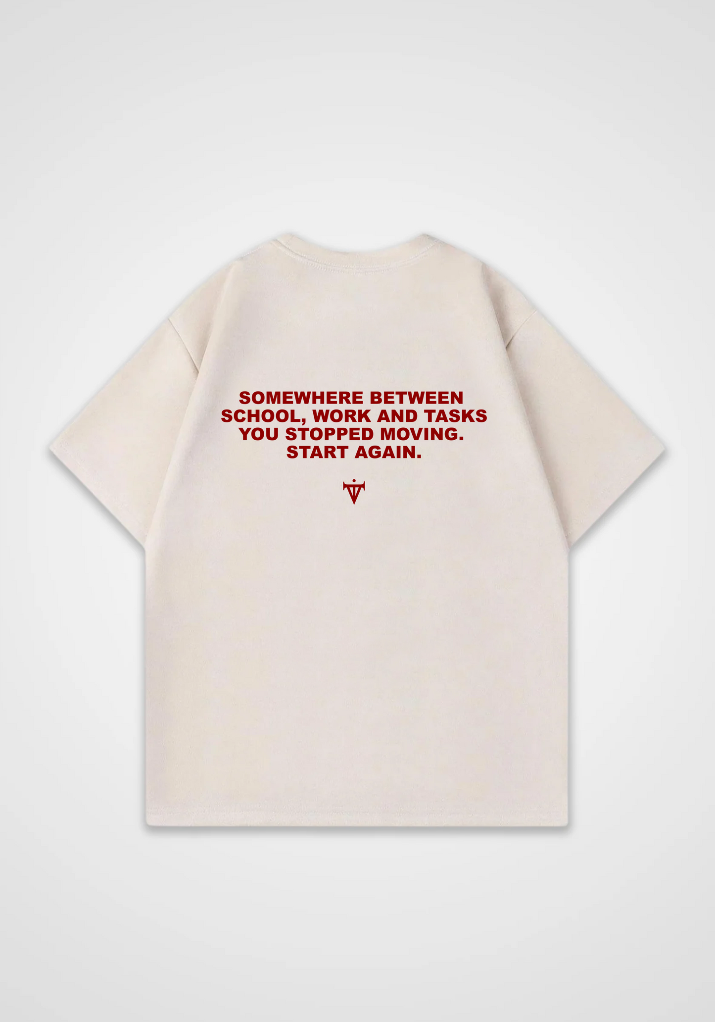 Start again Oversized Shirt - Beige Back (Designed)