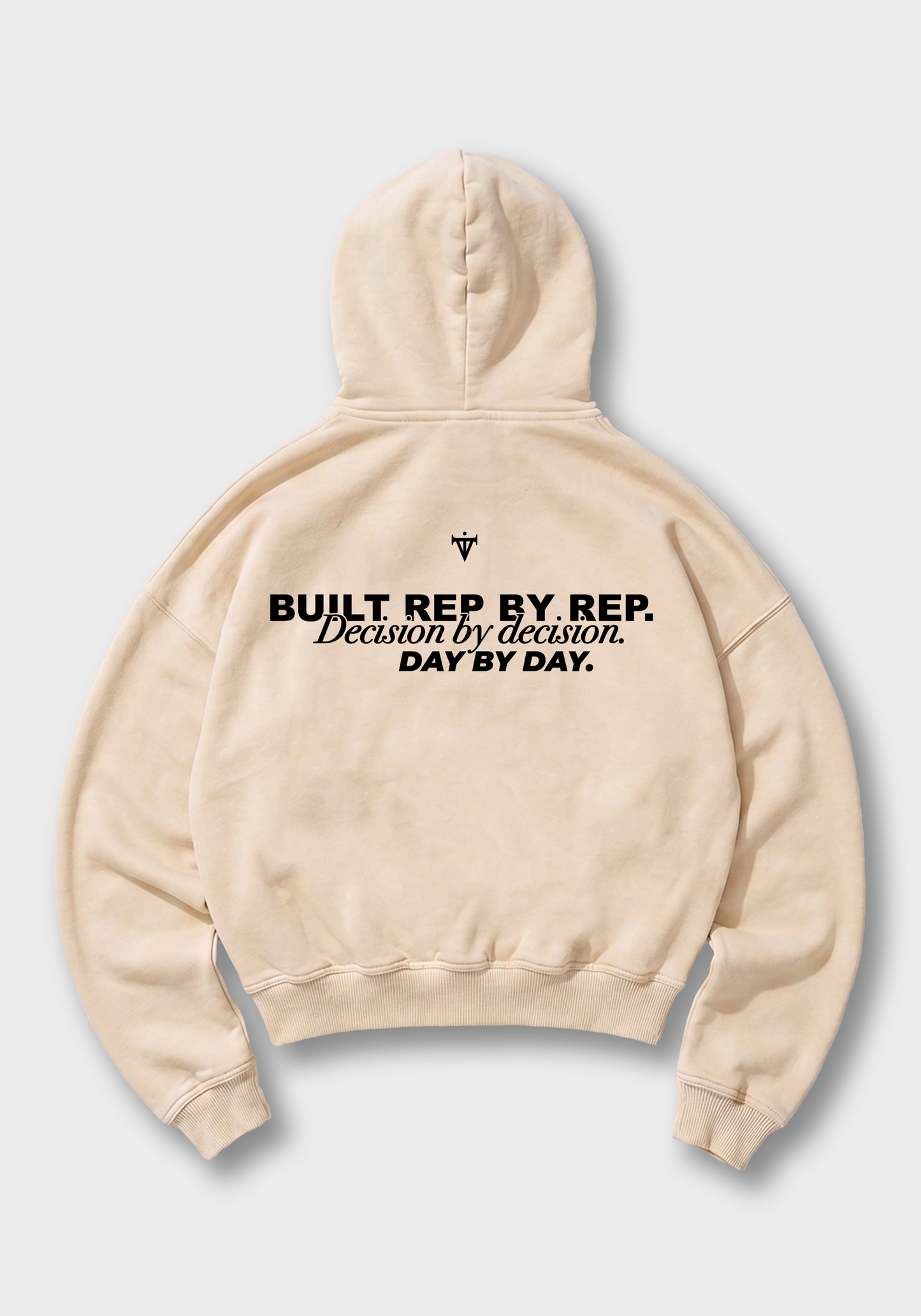 Built rep by rep Oversized Hoodie - Beige Back (Designed)
