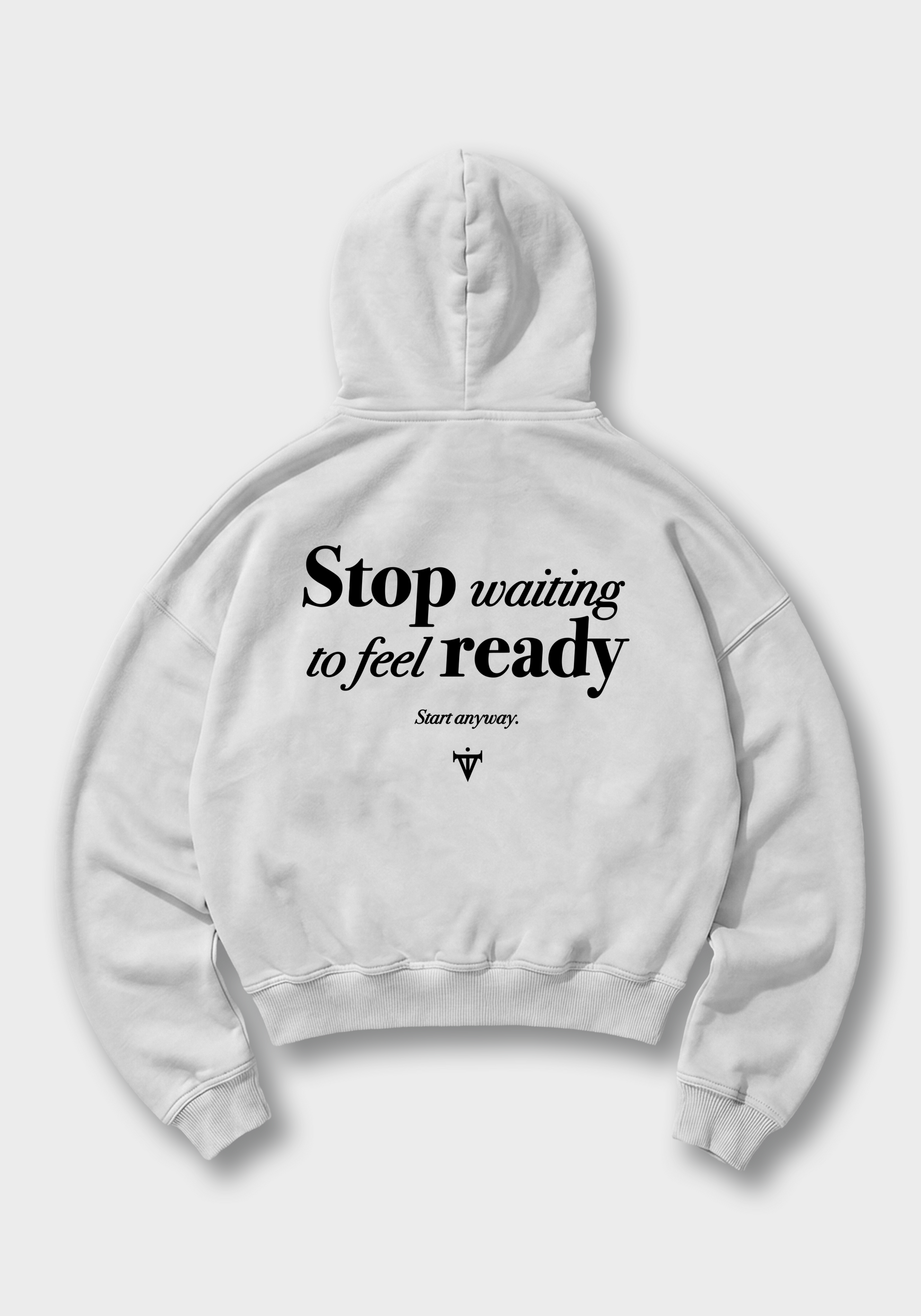 Stop waiting Oversized Hoodie - White Back (Designed)