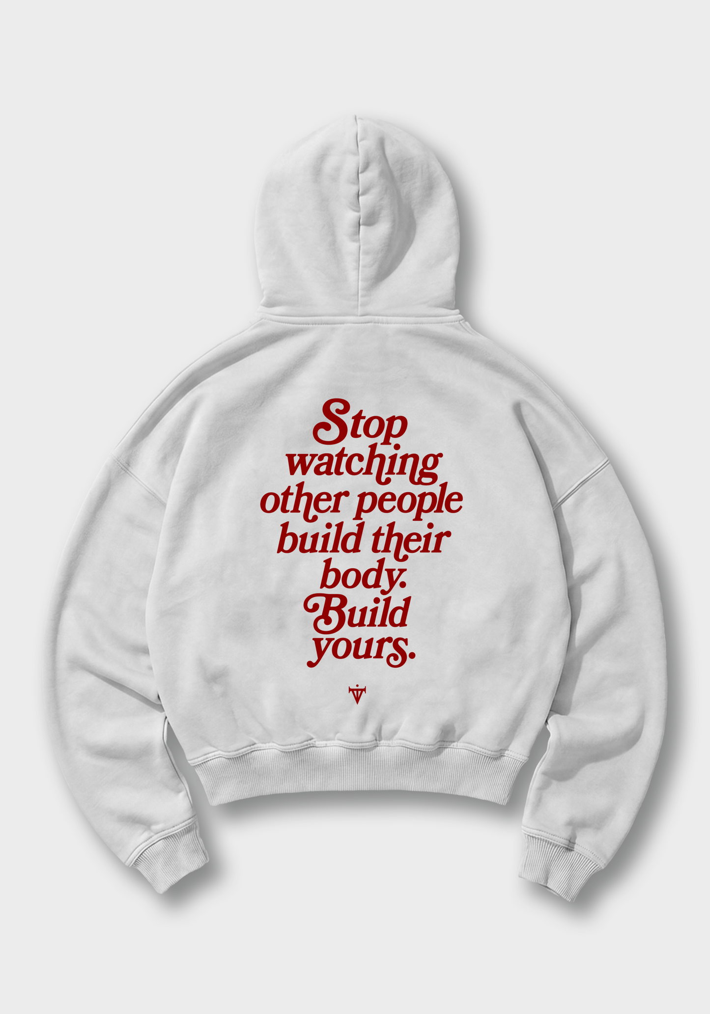 Stop watching other people Oversized Hoodie - White Back (Designed)