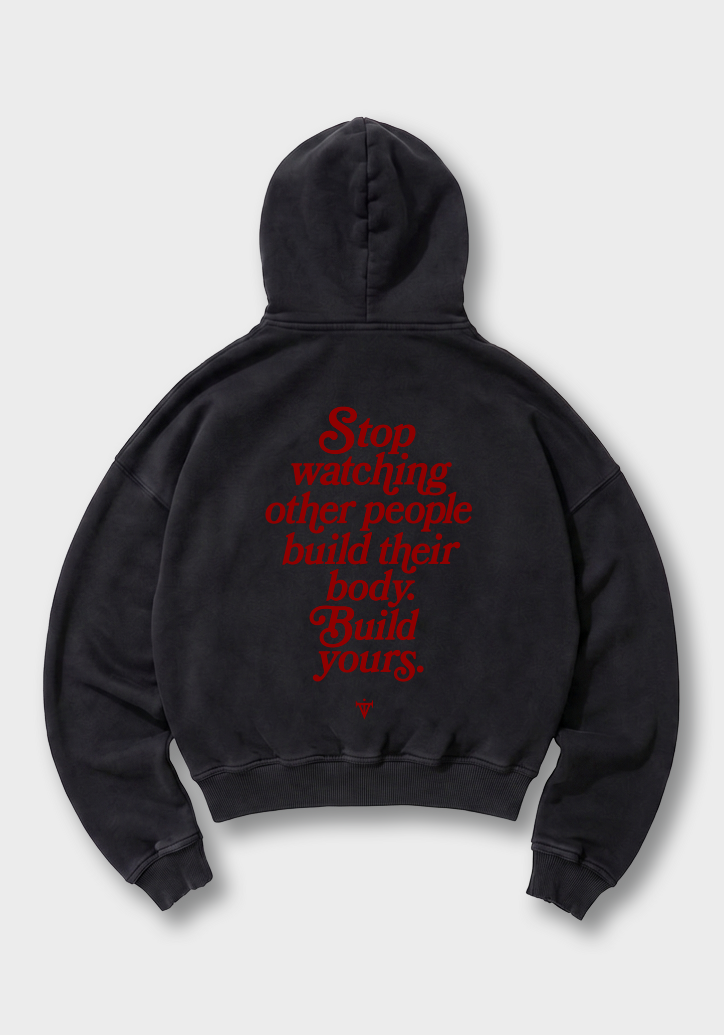 Stop watching other people Oversized Hoodie - Black Back (Designed)