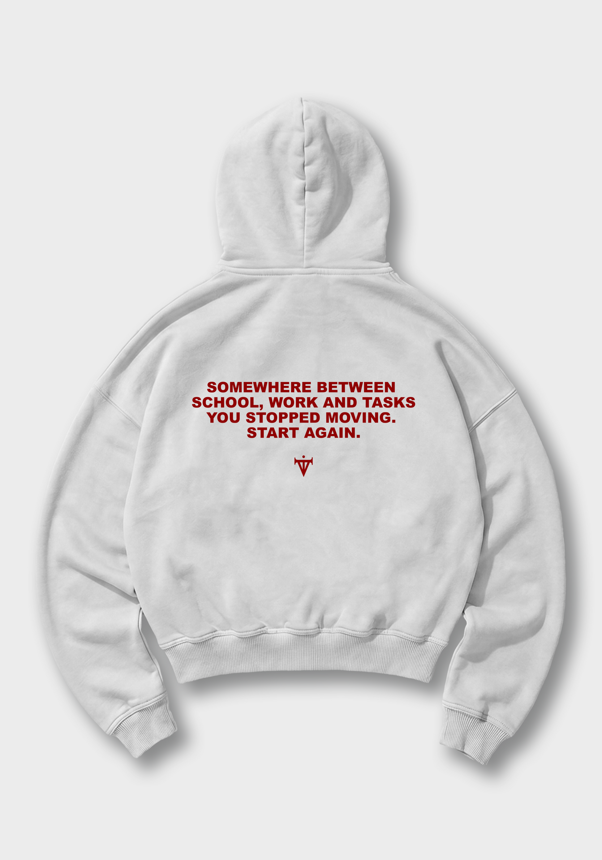 Start Again Oversized Hoodie - White Back (Designed)