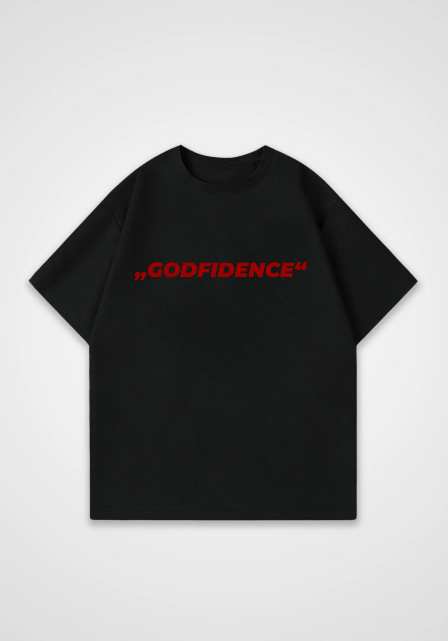 Godfidence Oversized Shirt - Black Front (Designed)