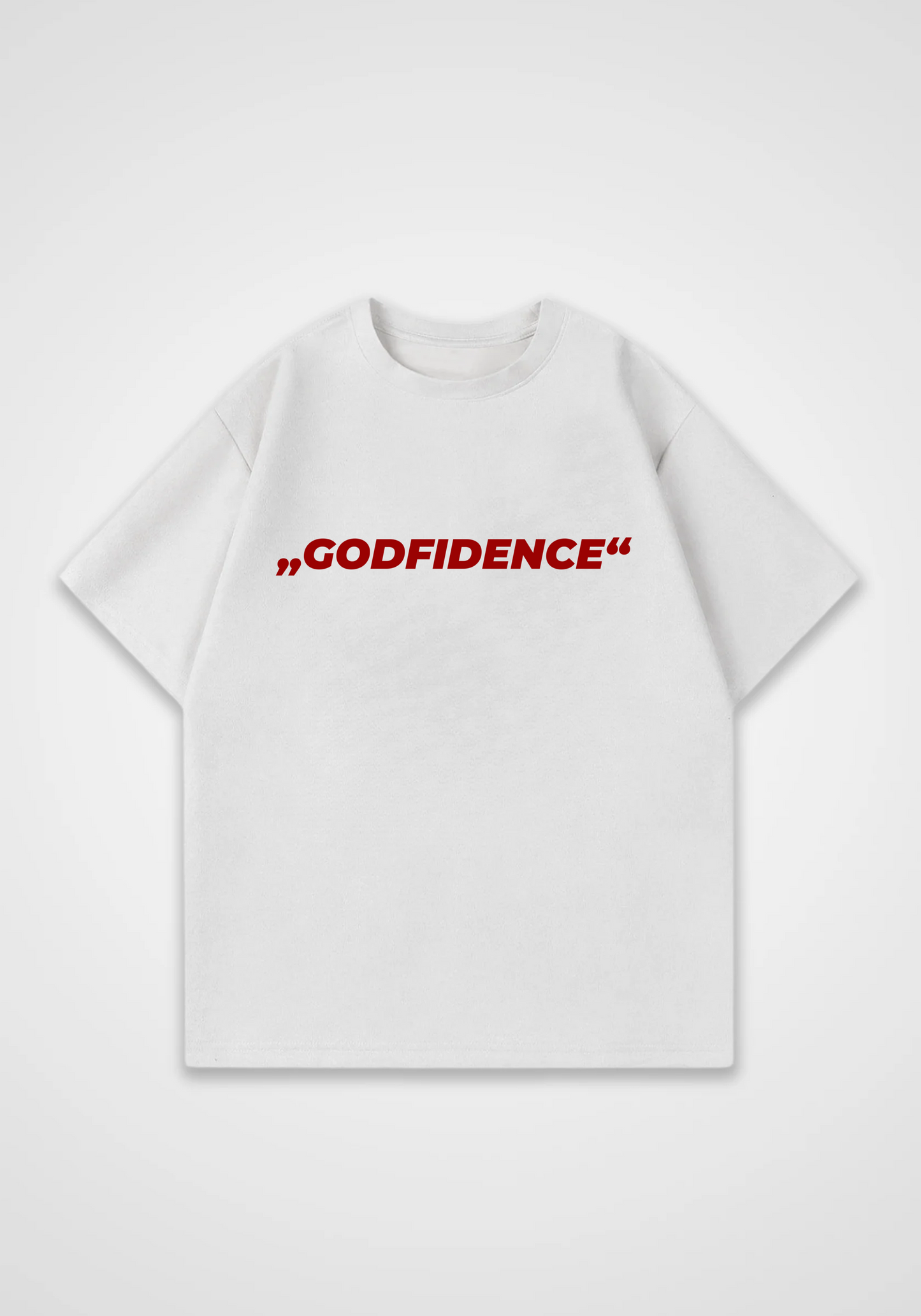 Godfidence Oversized Shirt - White Front (Designed)