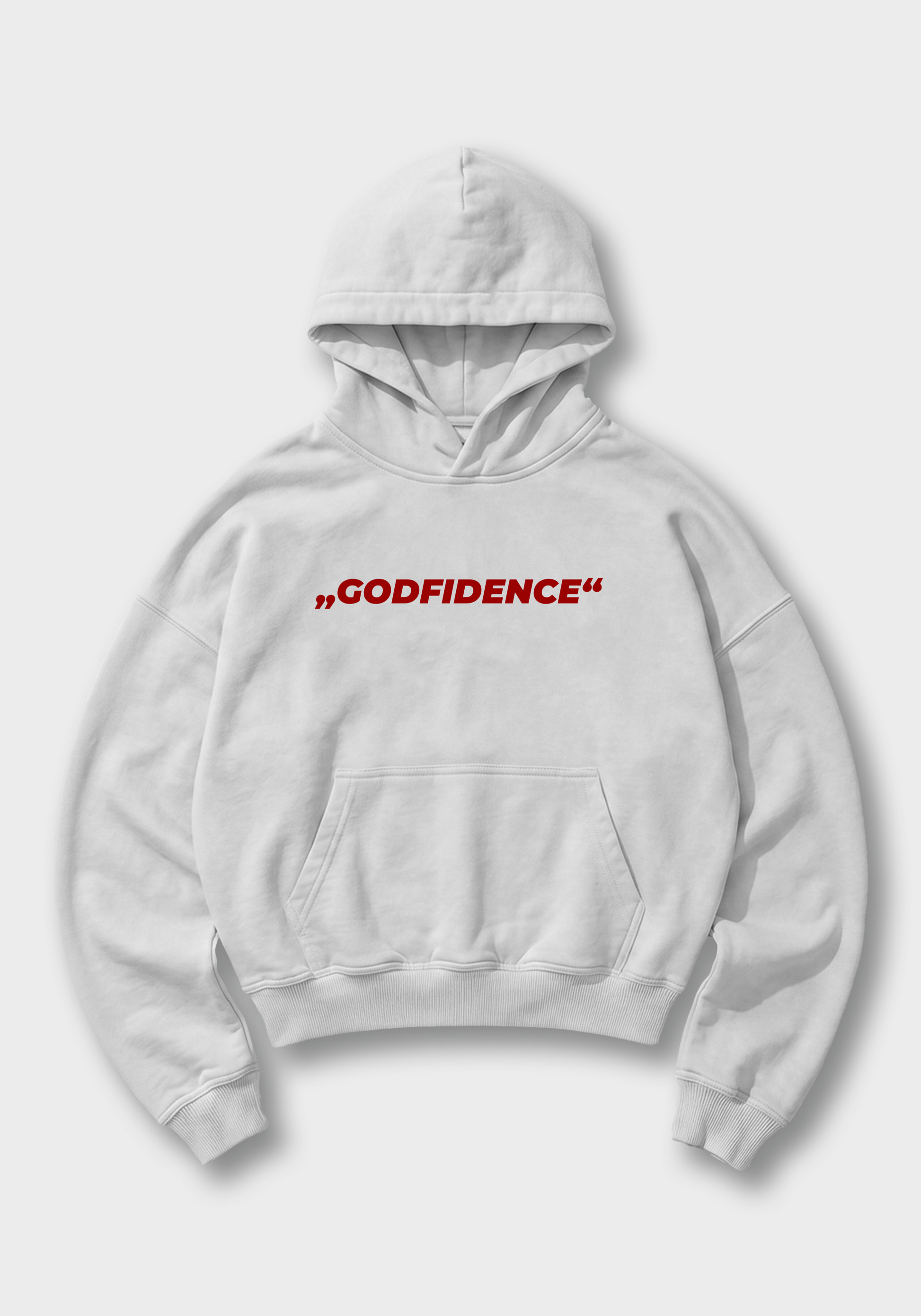 Godfidence Oversized Hoodie - White Front (Designed)