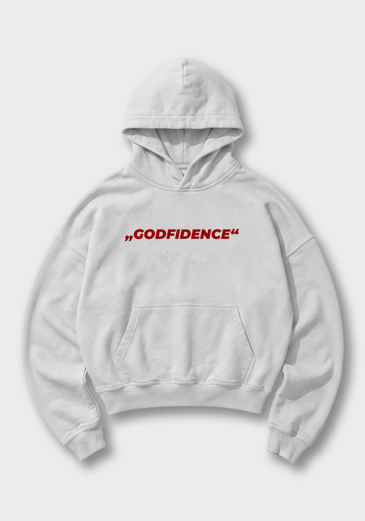 Godfidence Oversized Hoodie - White Front (Designed)
