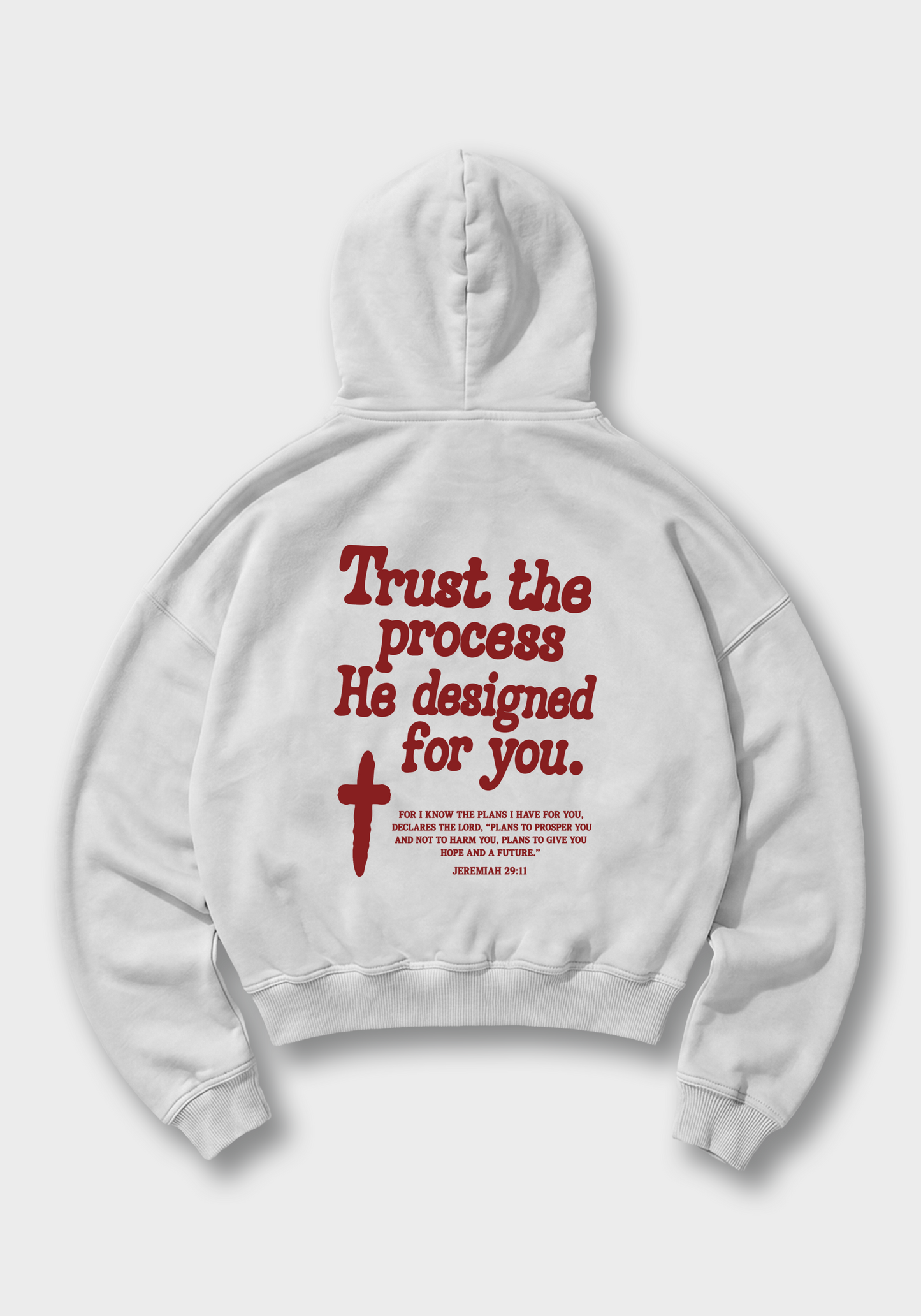 Trust the process Oversized Hoodie - White Back (Designed)