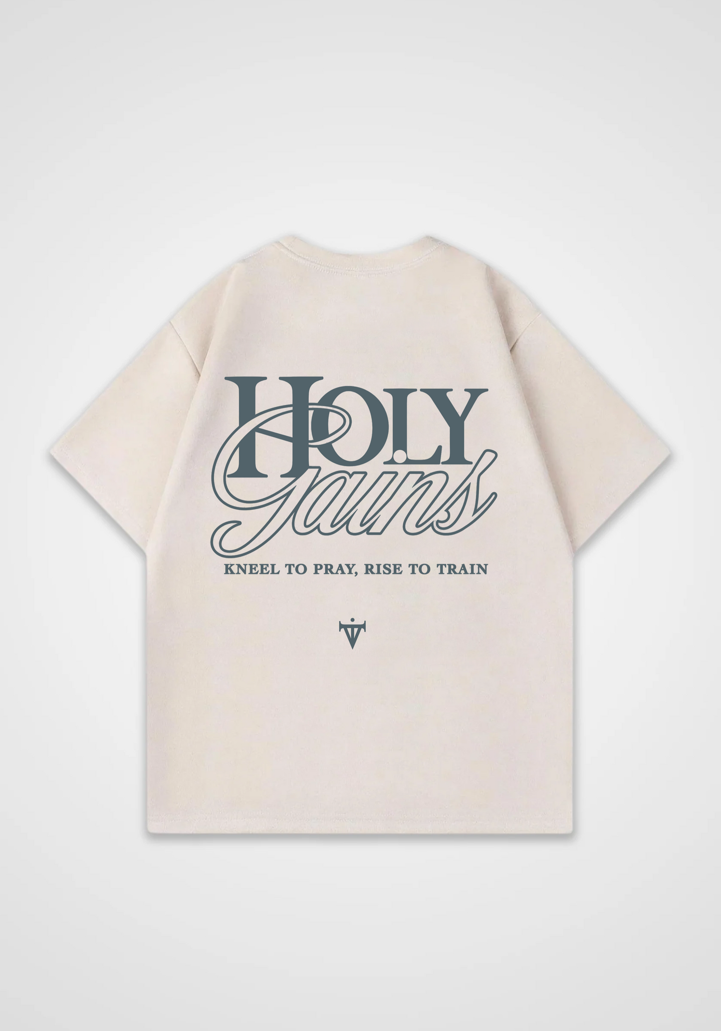 Holy Gains Oversized Shirt - Beige Back (Designed)