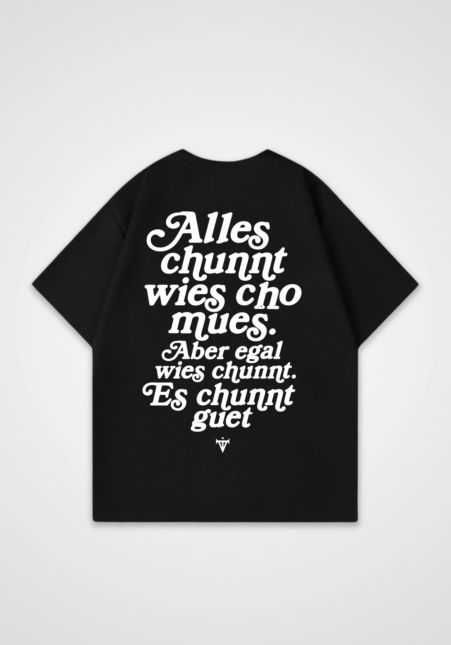 Alles chunnt Oversized Shirt - Black Back (Designed)