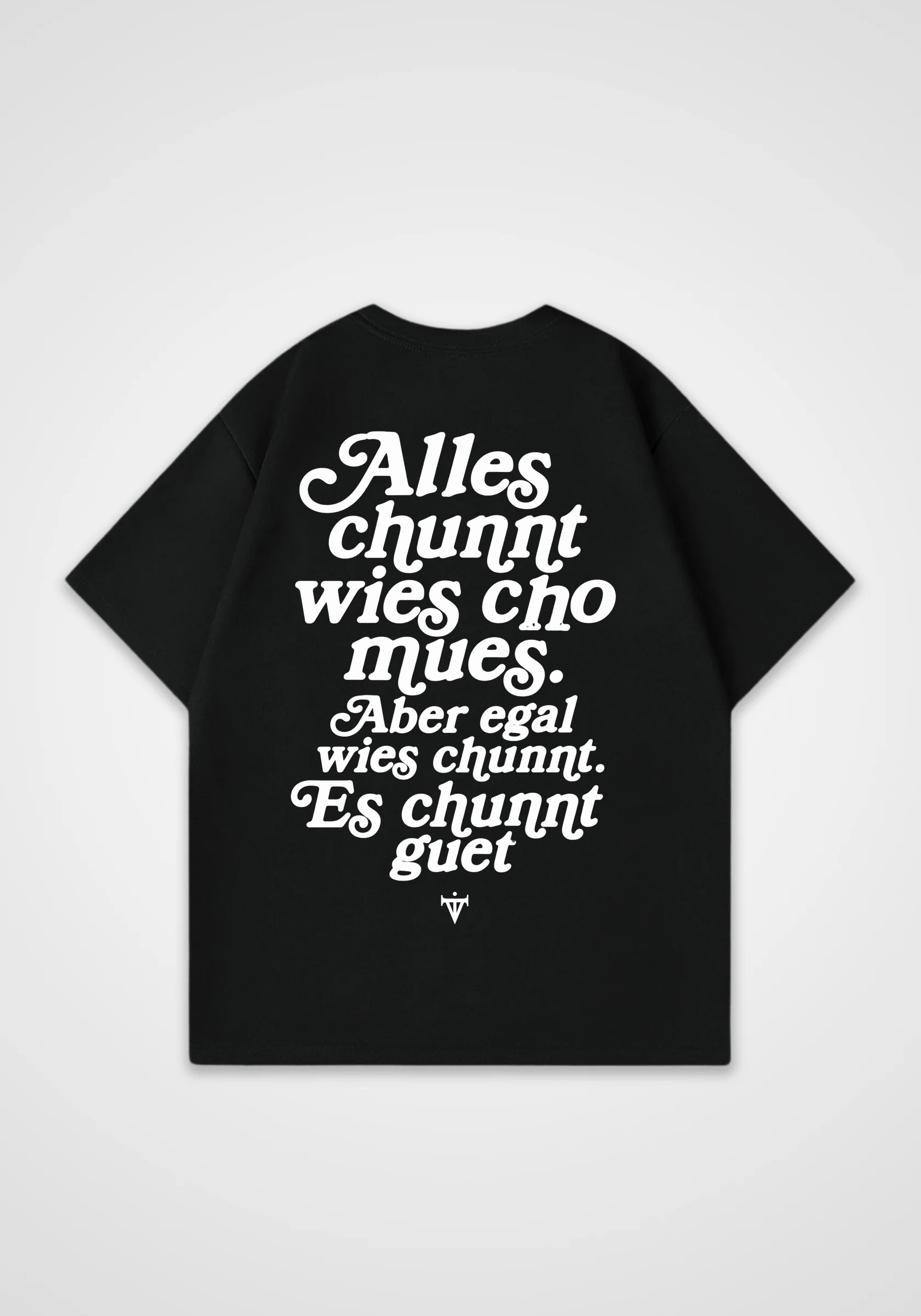 Alles chunnt Oversized Shirt - Black Back (Designed)