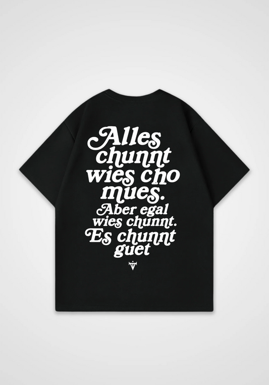 Alles chunnt Oversized Shirt - Black Back (Designed)