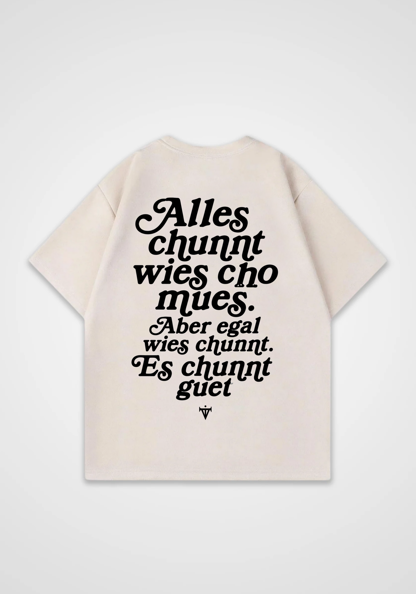 Alles chunnt Oversized Shirt - Beige Back (Designed)