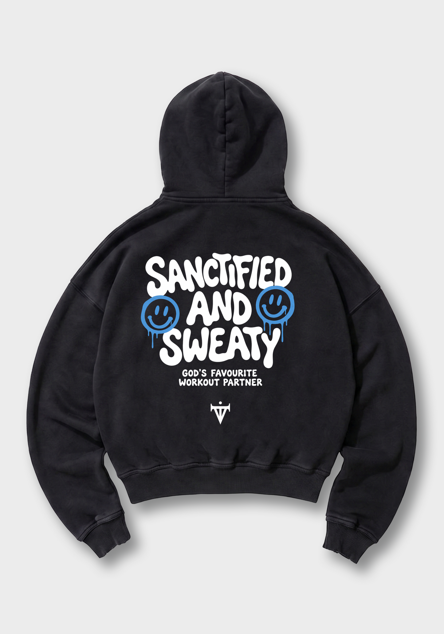 Sanctified Oversized Hoodie - Black Back (Designed)