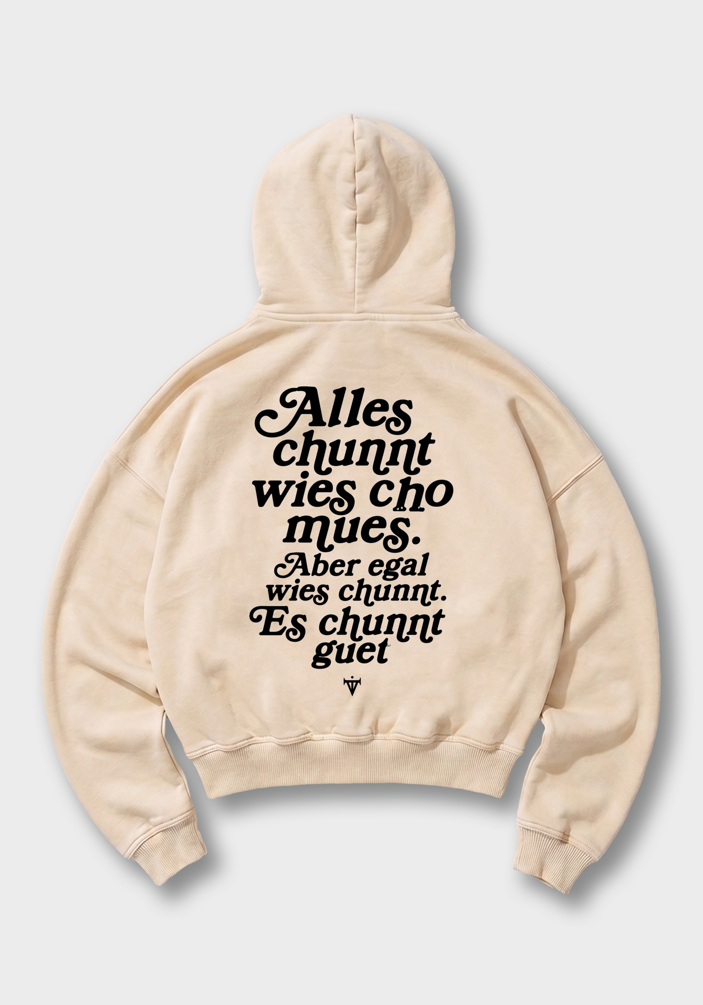 Alles Chunnt Oversized Hoodie - Beige Back (Designed)