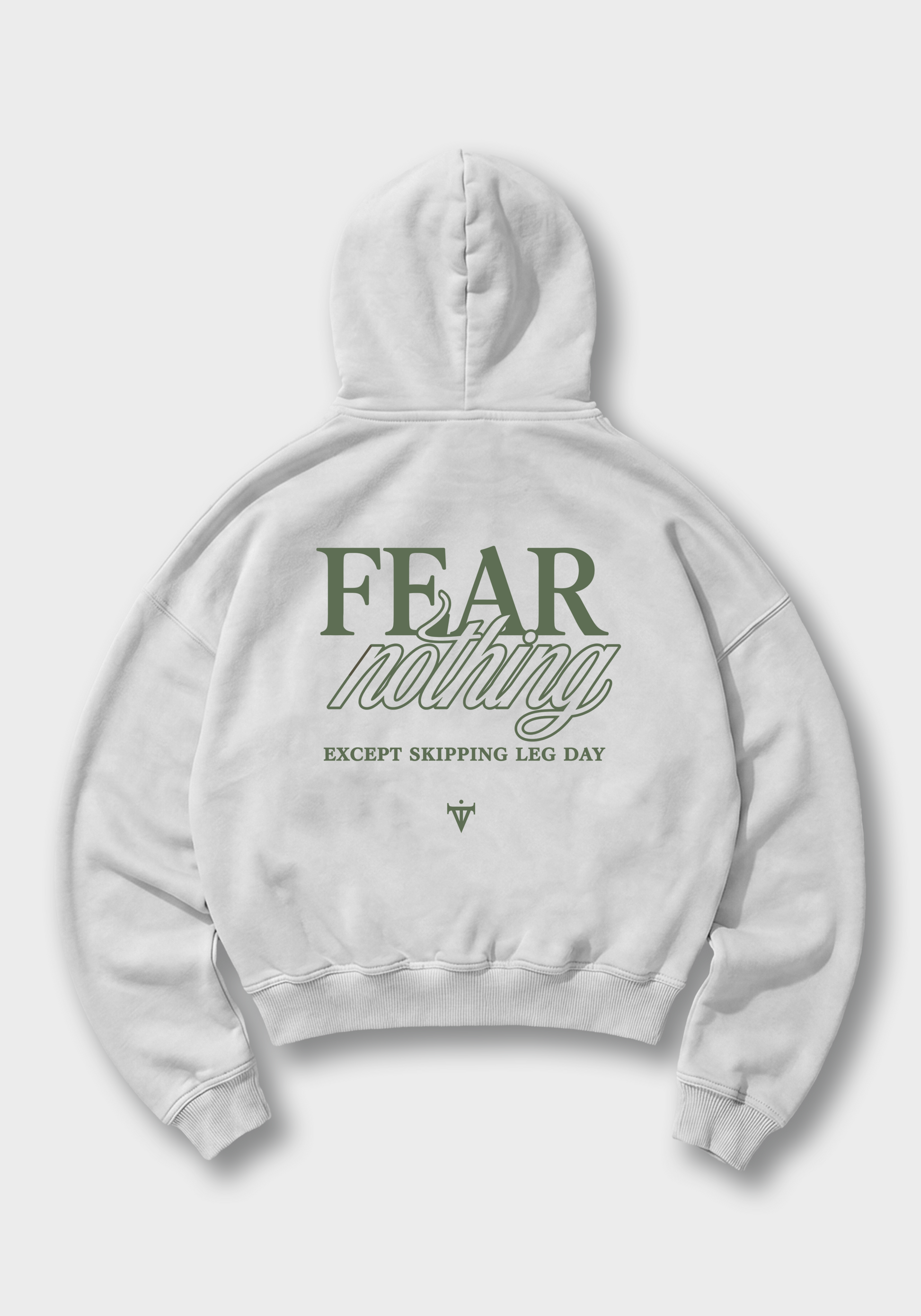 Fear Nothing Oversized Hoodie - White Back (Designed)