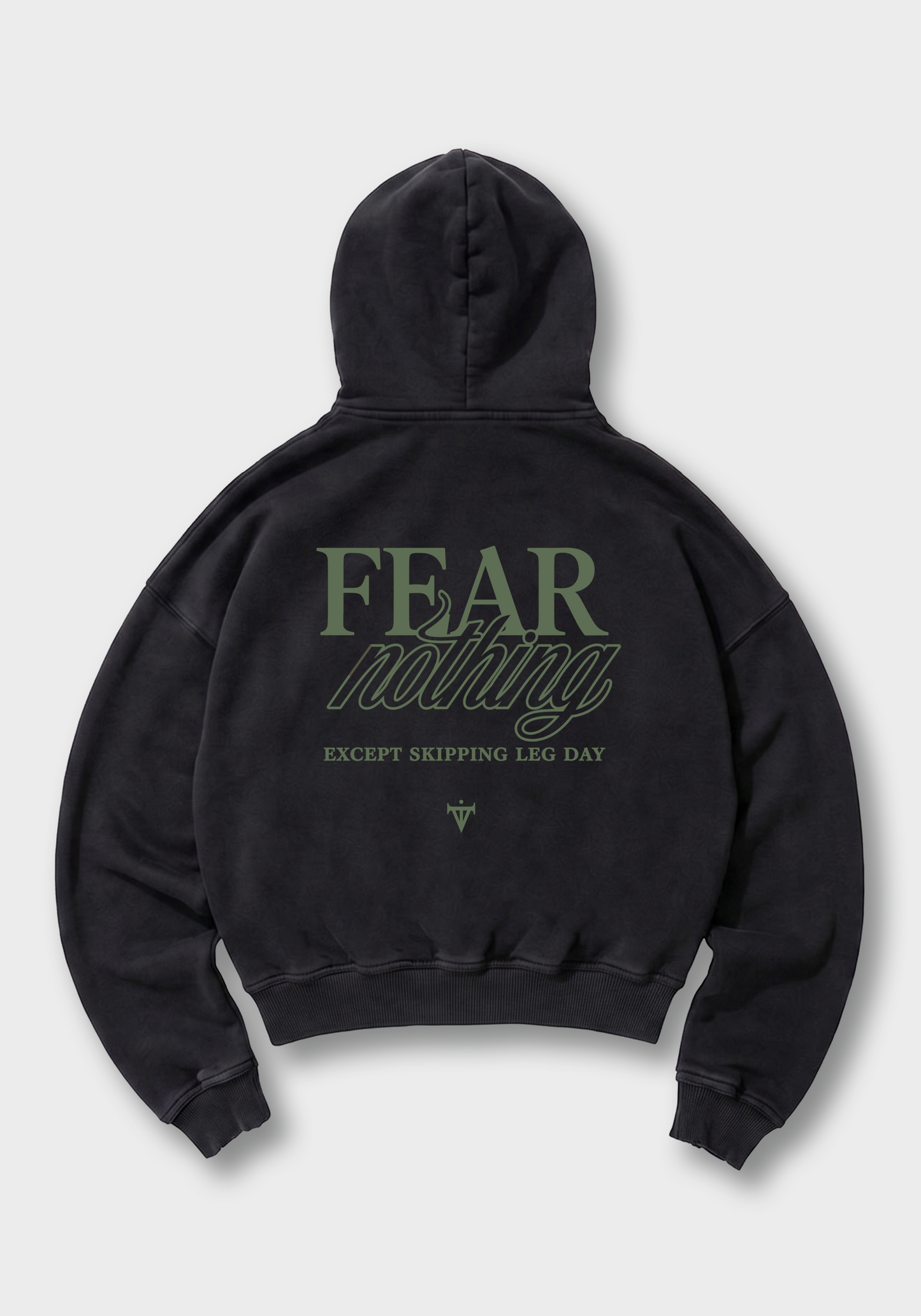 Fear Nothing Oversized Hoodie - Black Back (Designed)