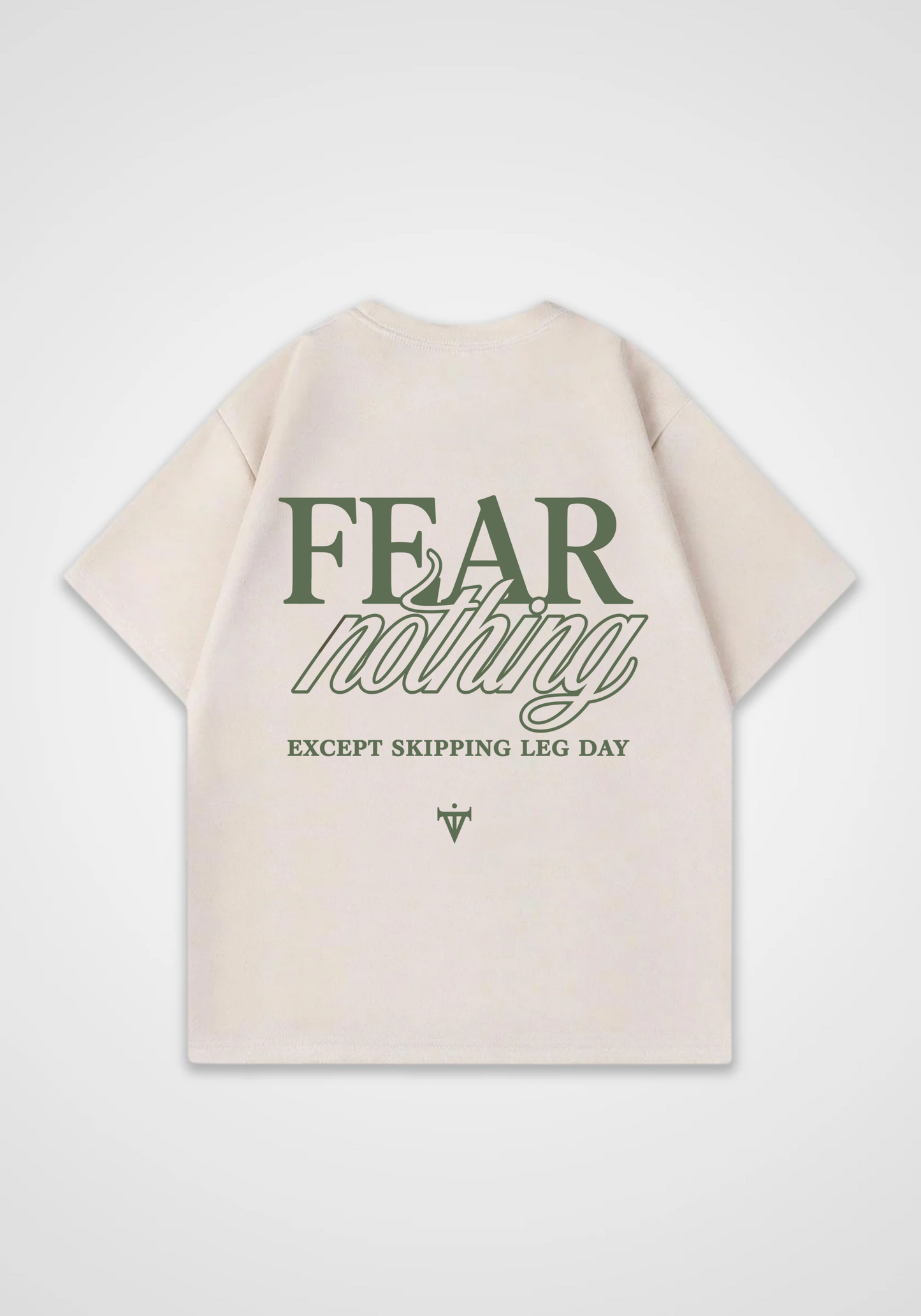 Fear nothing Oversized Shirt - Beige Back (Designed)